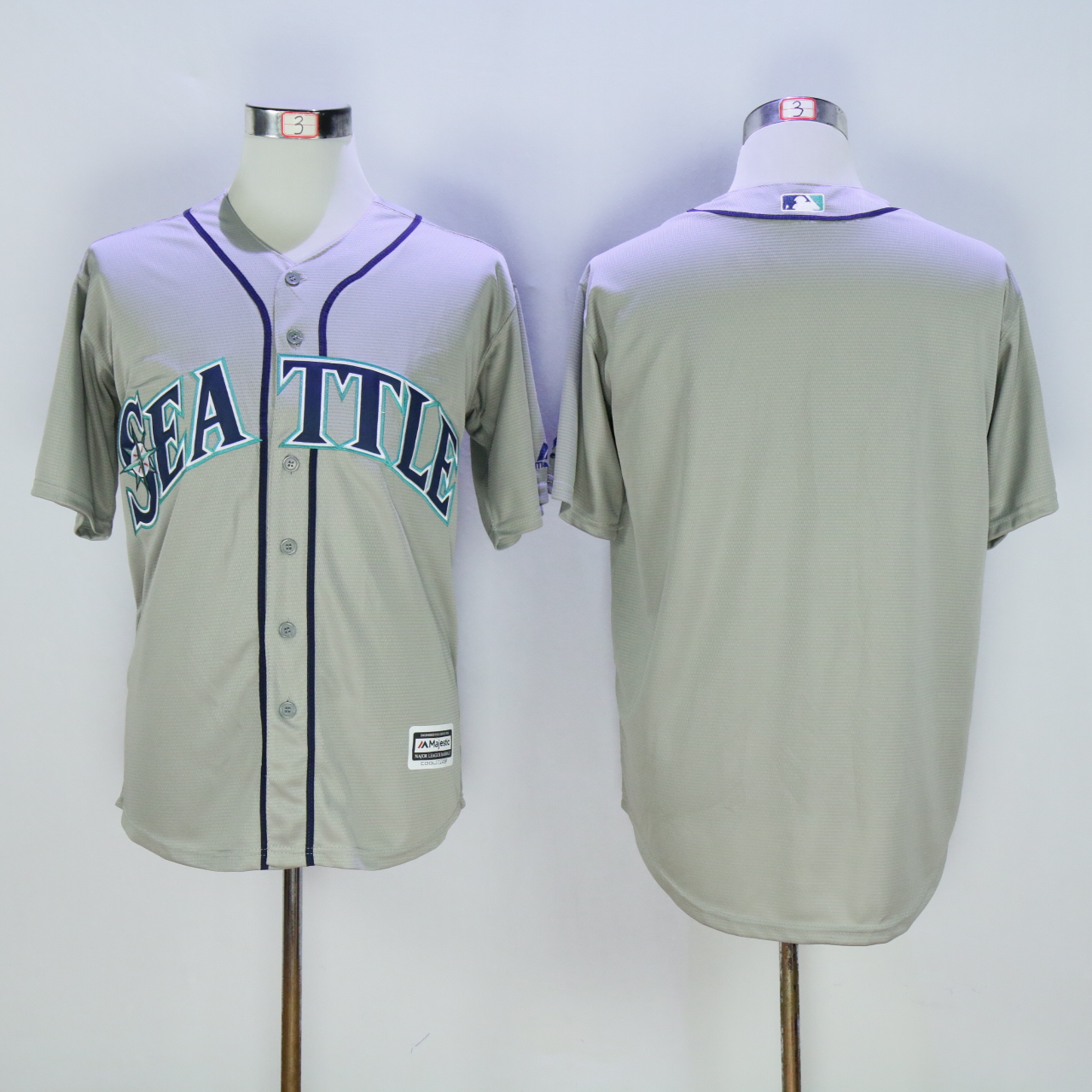 Men Seattle Mariners Blank Grey MLB Jerseys->seattle mariners->MLB Jersey